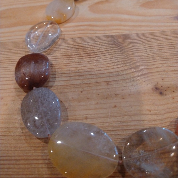 large RUTILATED QUARTZ NECKLACE statement - Picture 6 of 11